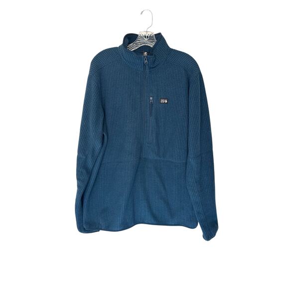 Mountain Hardwear Pullover Men's Blue Outdoor Utility Mock Neck Half Zip Large - Picture 1 of 10